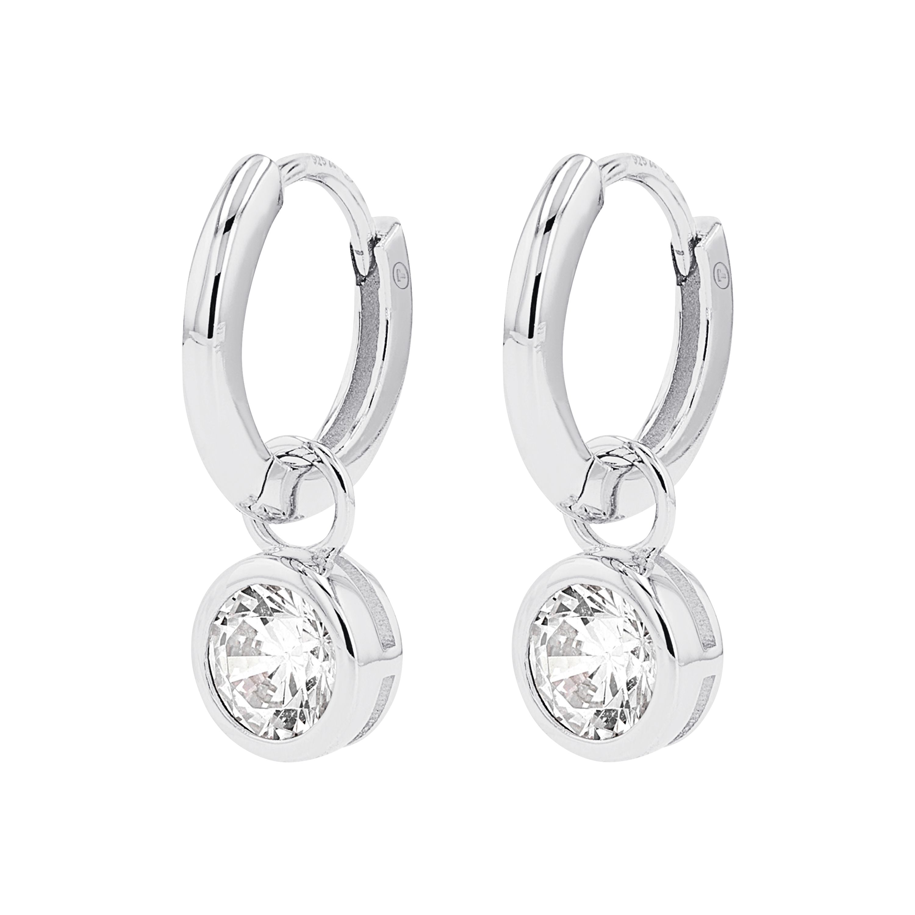 Tom Tailor Damen Creolen 2101237 Silber 925 mit Einhänger synth. Zirkonia