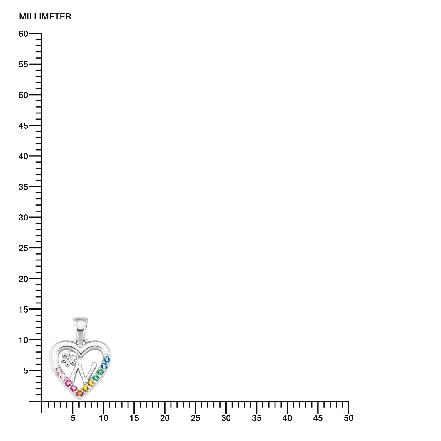 Lillifee Mädchen Buchstabenkette N 2027887 Silber Zirkonia bunt