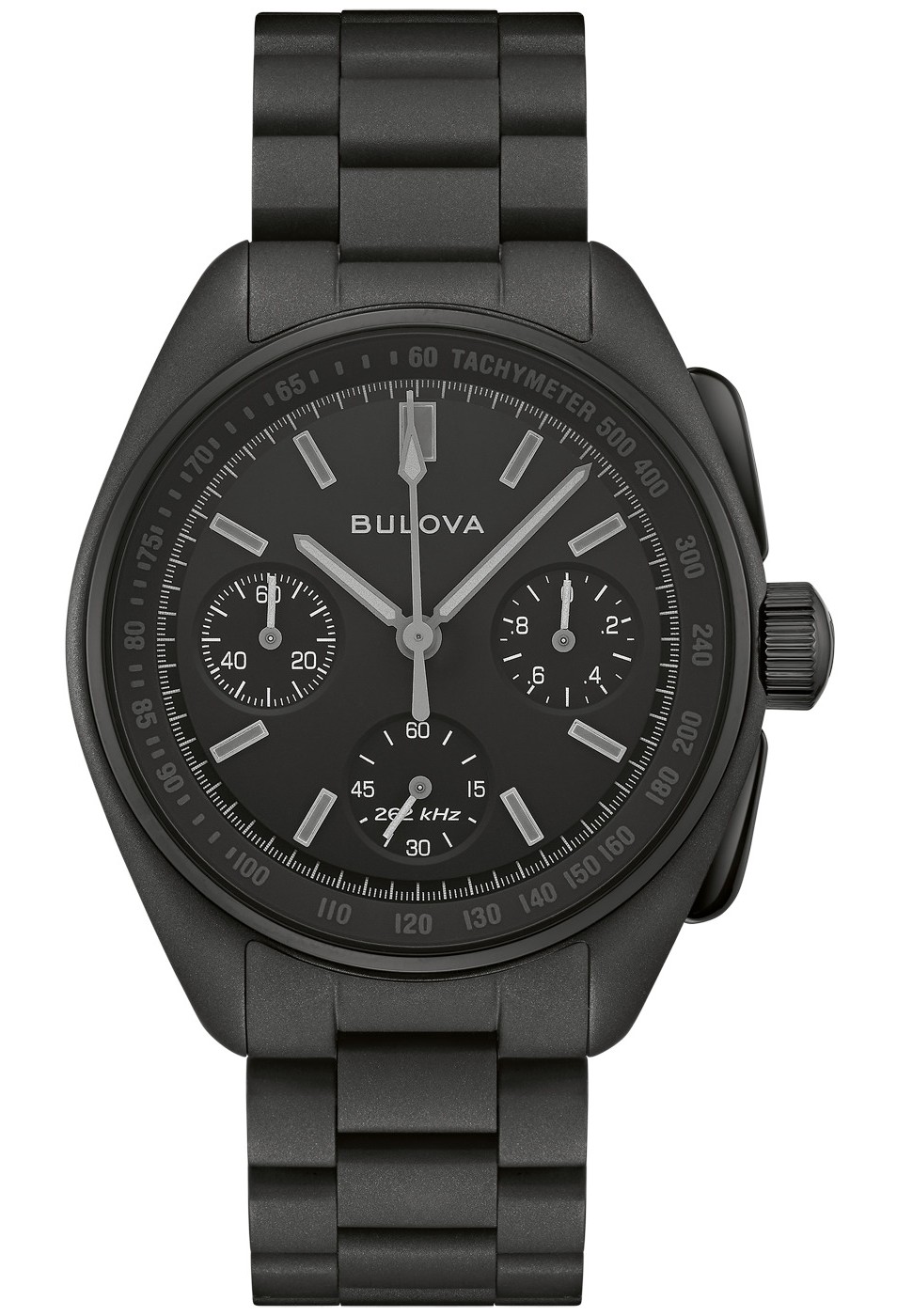 Bulova Herren Armbanduhr Lunar Pilot Black Hole 98A335 Chronograph Edelstahl Schwarz Limited Edition