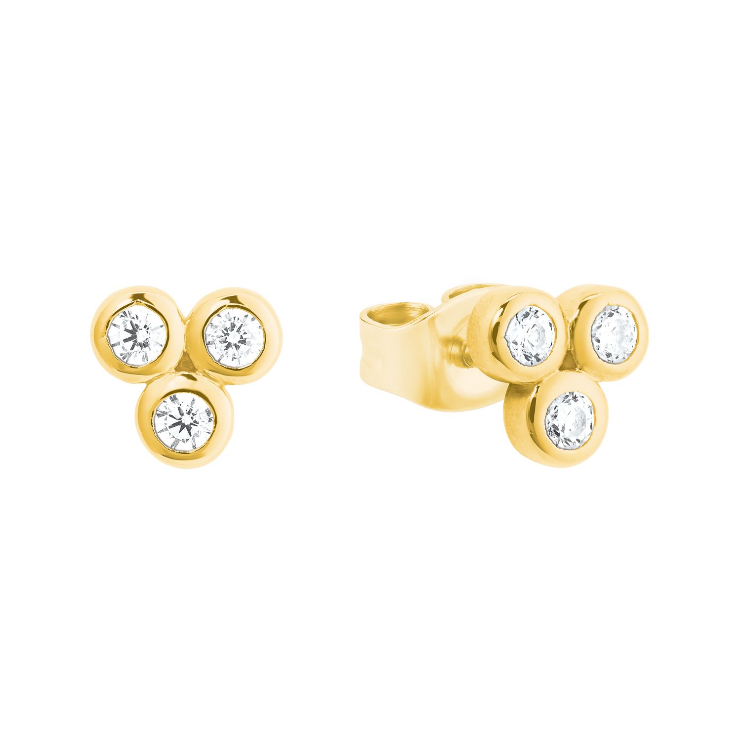 s.Oliver Damen Ohrstecker SO PURE 2027548 Zirkonia Silber vergoldet