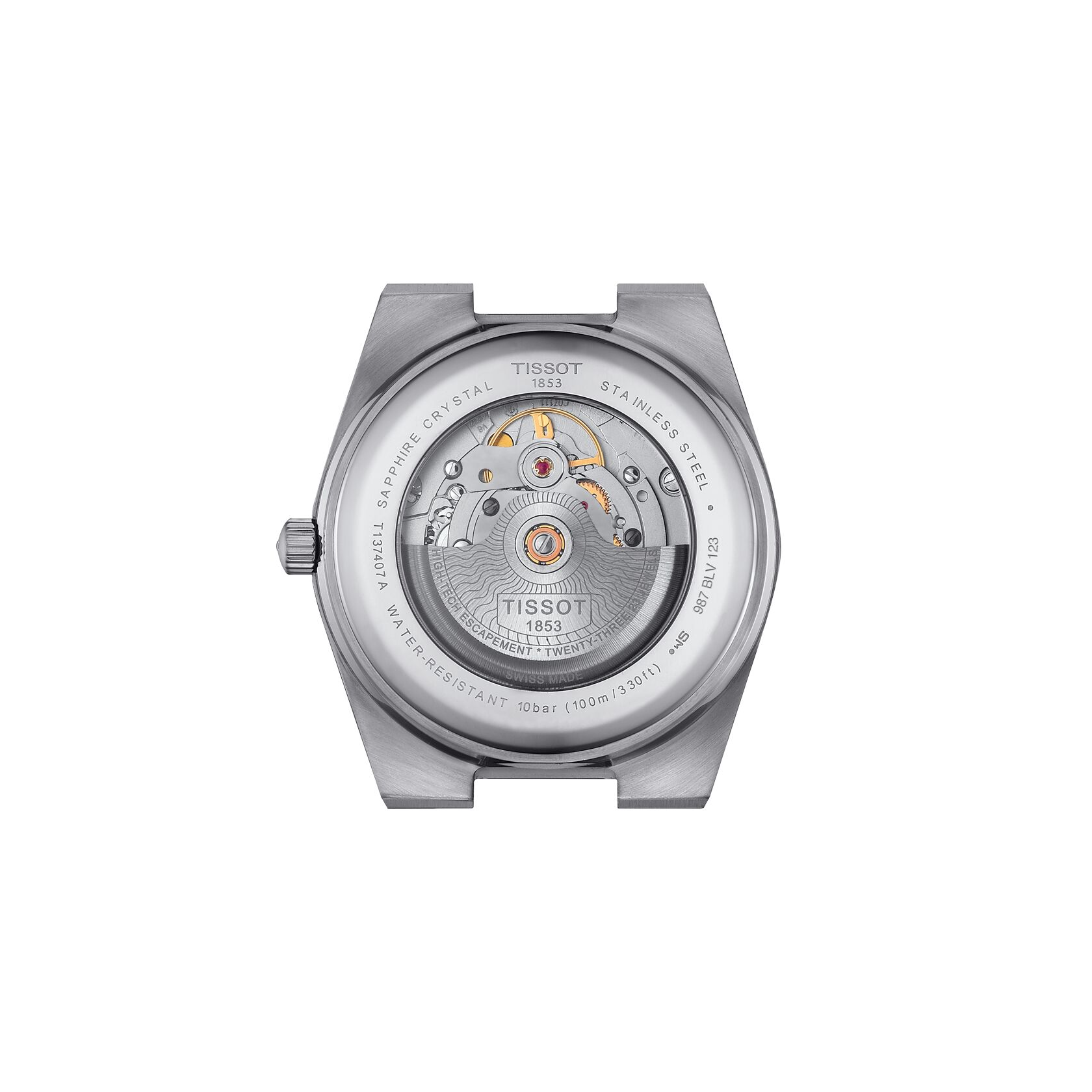 Tissot Armbanduhr T137.407.11.041.00 PRX Titan 40 mm Automatik mit blauem Zifferblatt
