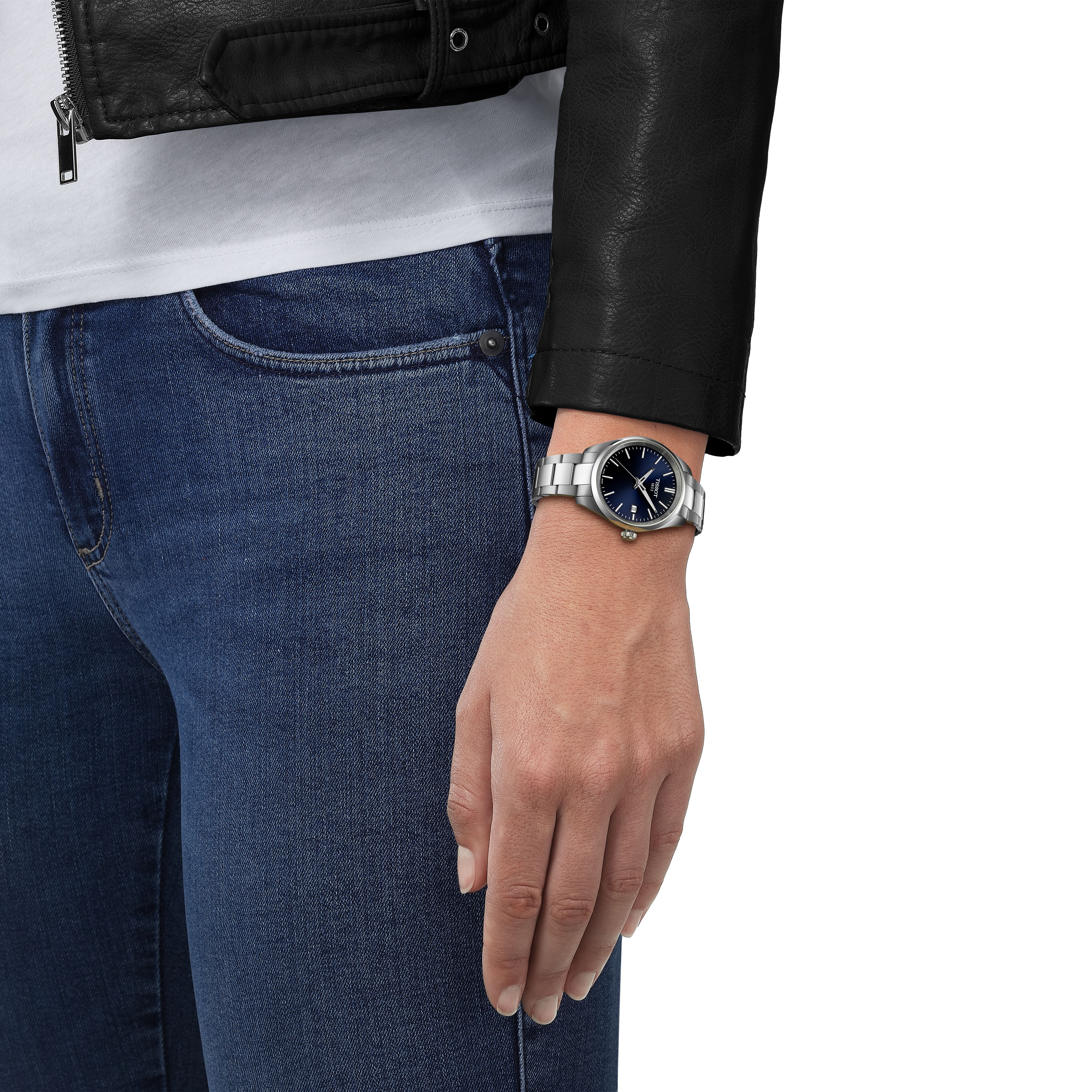 Tissot Armbanduhr T150.210.11.041.00 PR 100 34mm Edelstahl mit dunkelblauem Zifferblatt