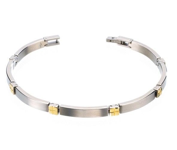 Boccia Damen Armband 0329-04 Titan bicolor goldplattiert