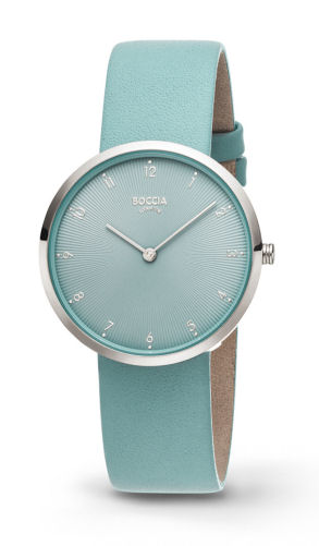 Boccia Damen Armbanduhr 3309-14 Trend Lederband hellblau