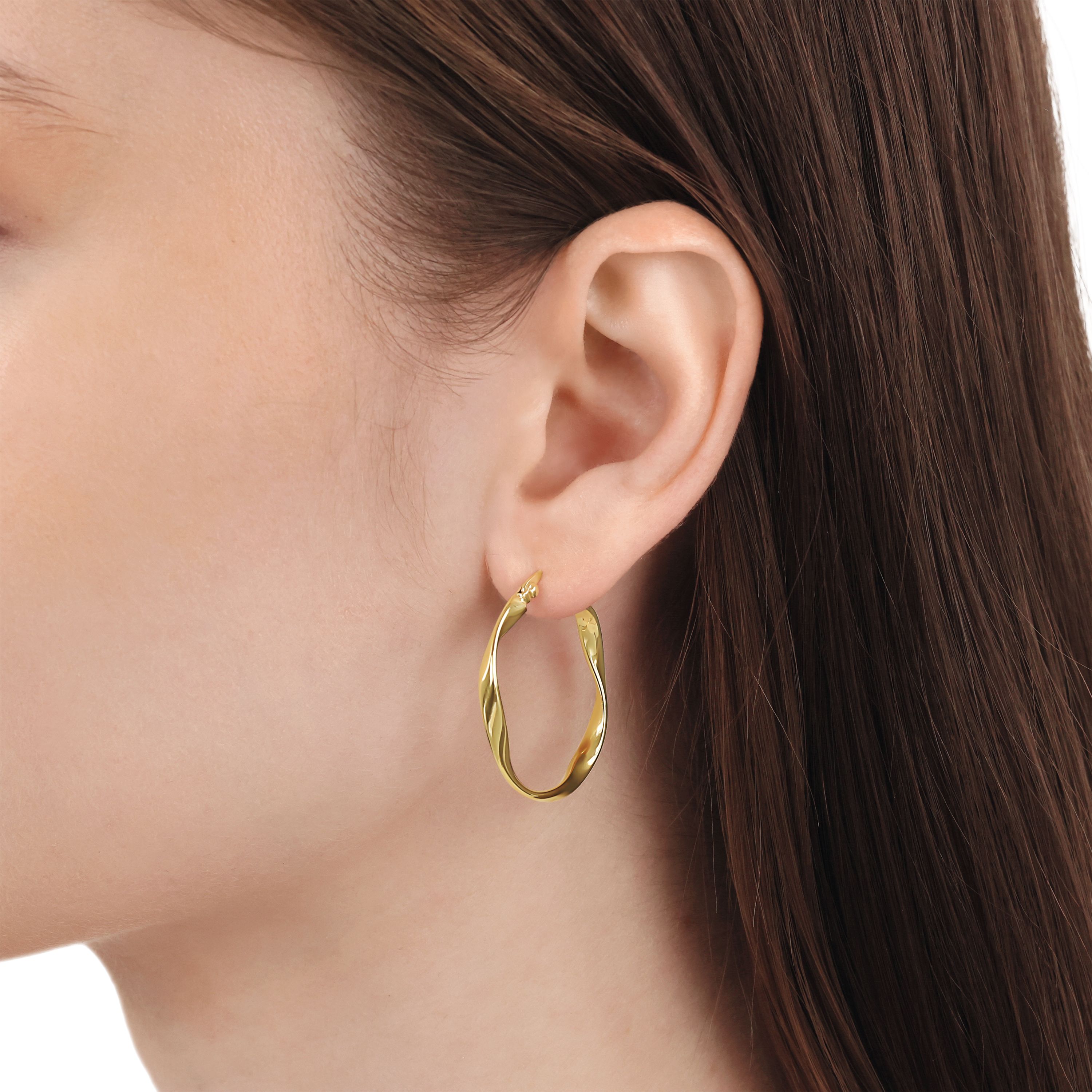 Tom Tailor Damen Creolen 2101339 Edelstahl goldplattiert