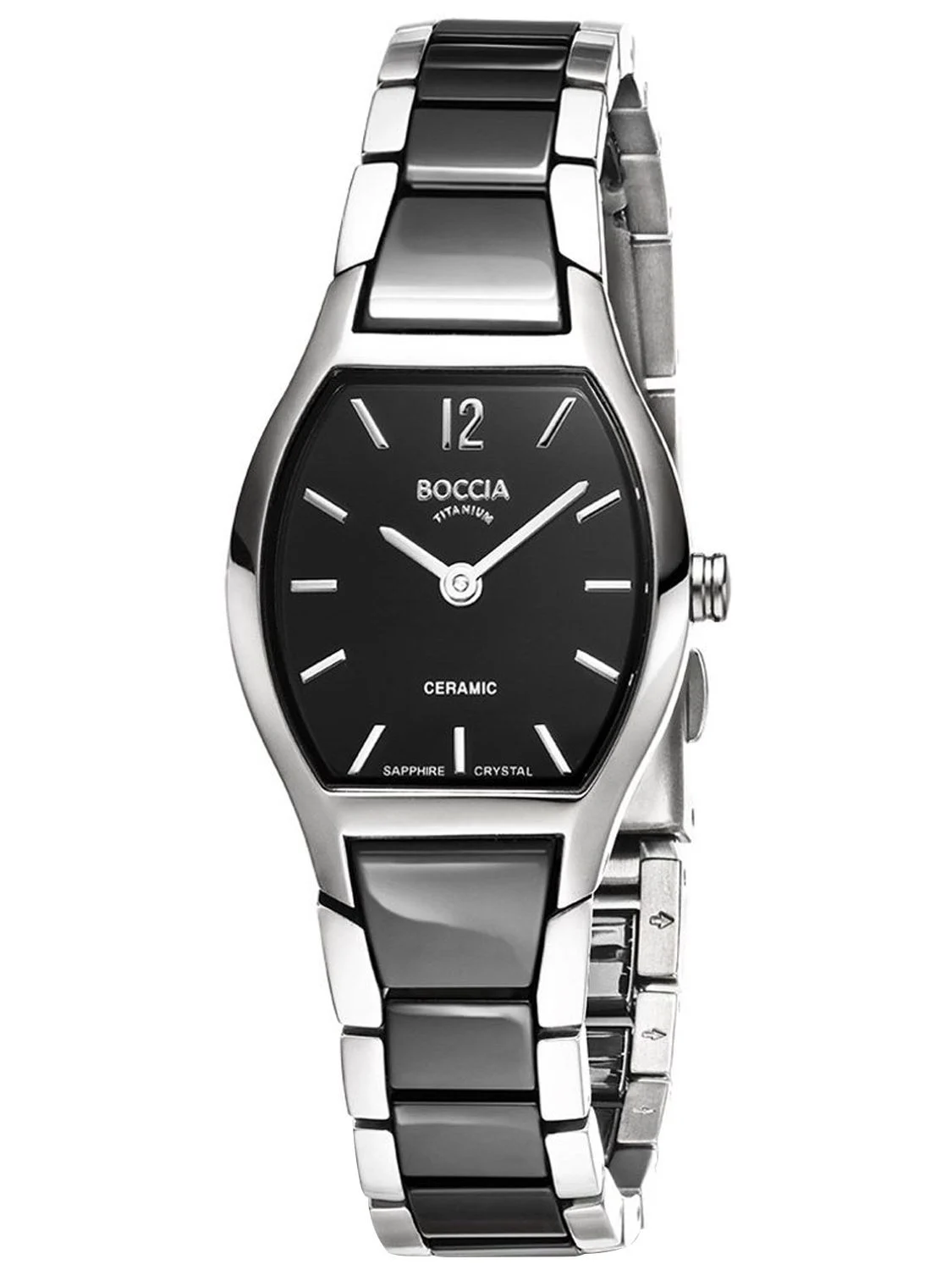 Boccia Damen Armbanduhr 3361-02 Ceramic schwarz Titan