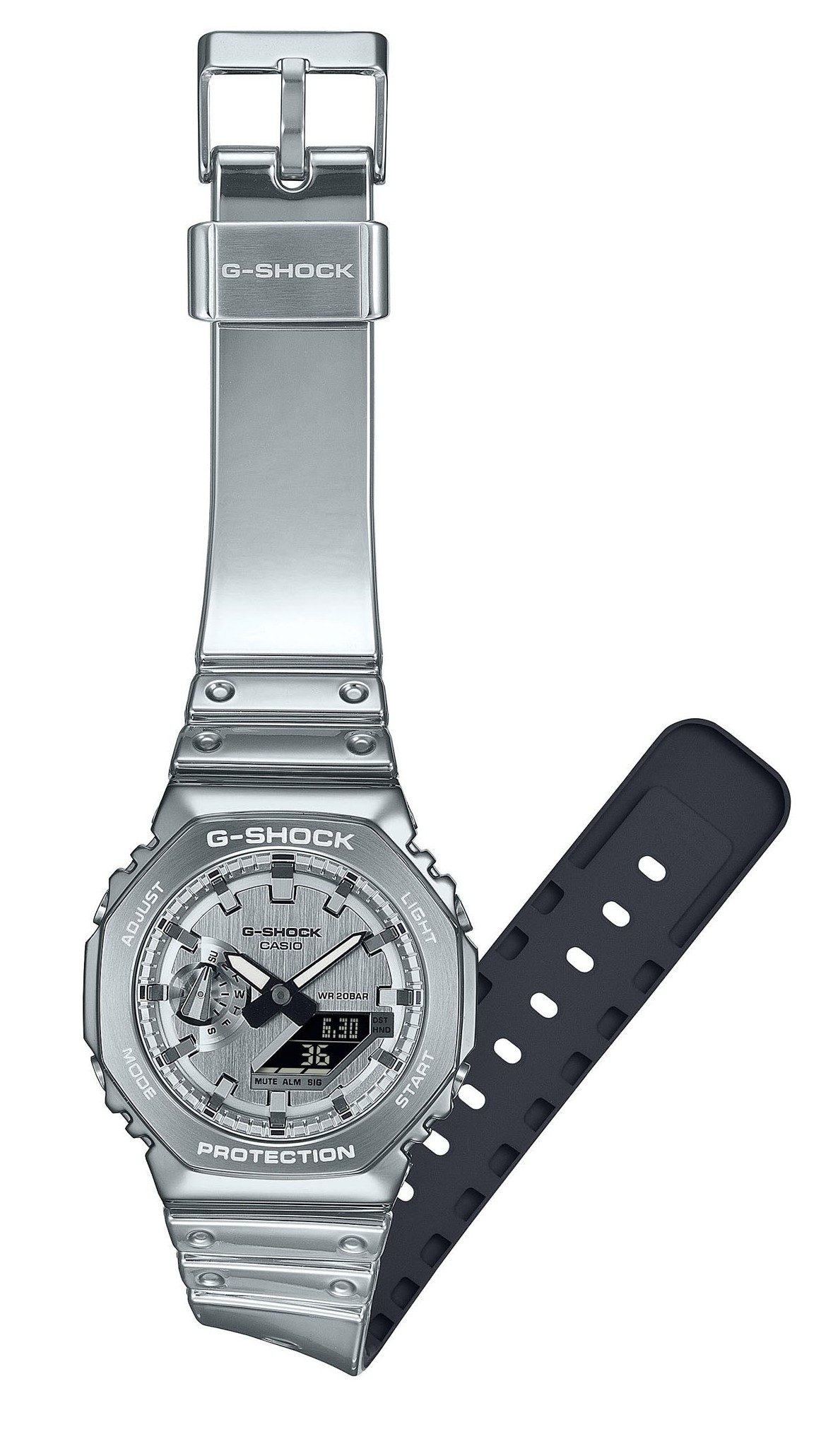 Casio Herren Armbanduhr G-Shock GM-2100YM-8AER analog digital silberfarben
