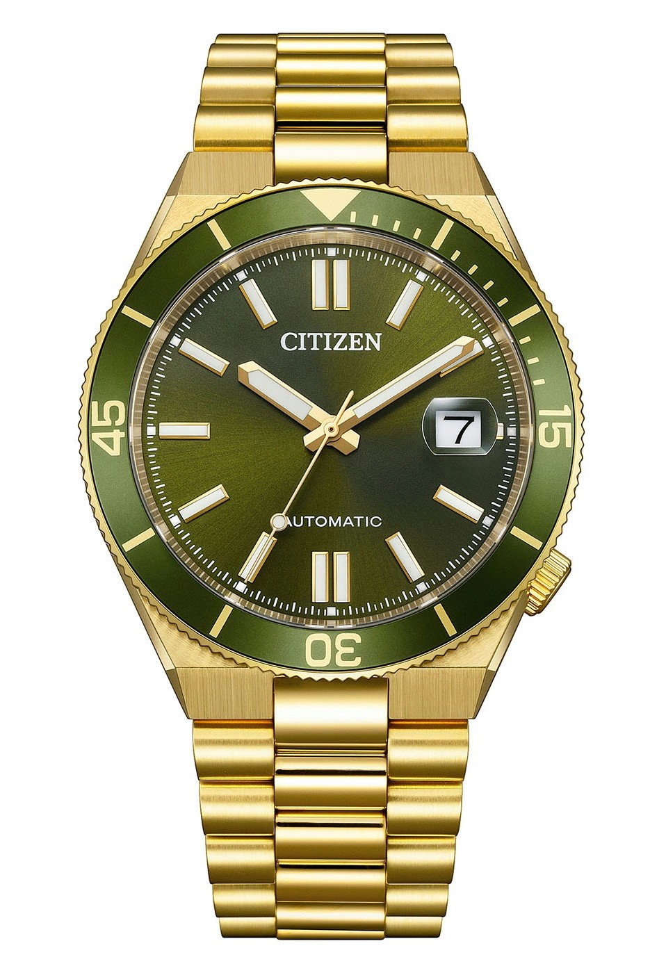 Citizen Herren Armbanduhr NJ0232-53X Tsuyosa Shore Automatik Edelstahl goldplattiert