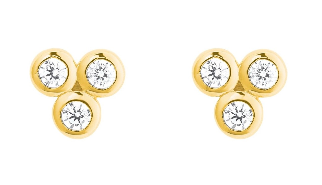 s.Oliver Damen Ohrstecker SO PURE 2027548 Zirkonia Silber vergoldet