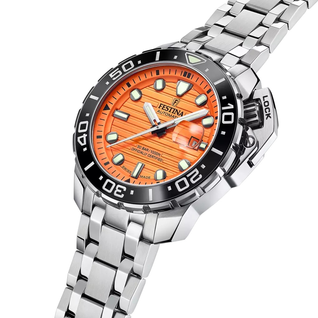 Festina Diver Herren Armbanduhr Swiss F20043/3 Edelstahl Automatic