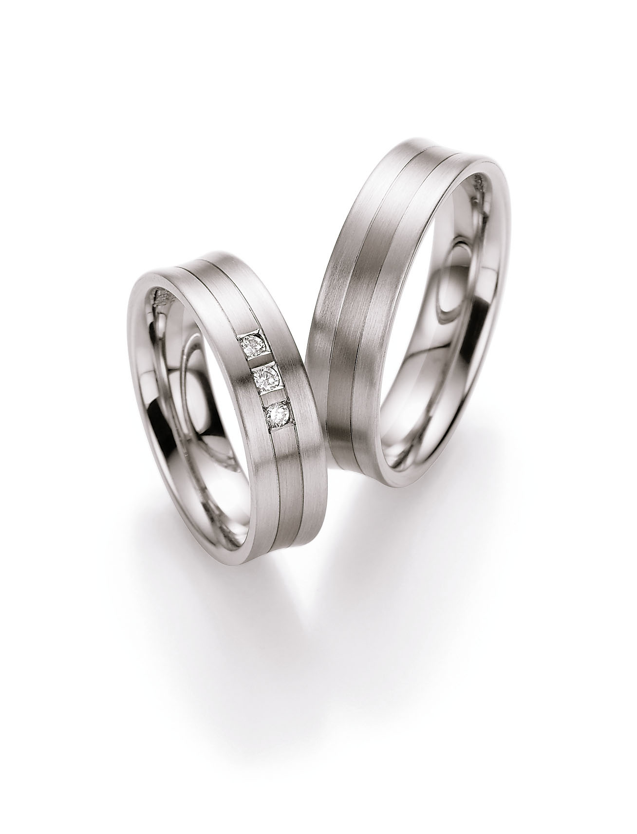 Eheringe Trauringe Honeymoon Edition Weissgold Palladium 74-10070 / 74-10080