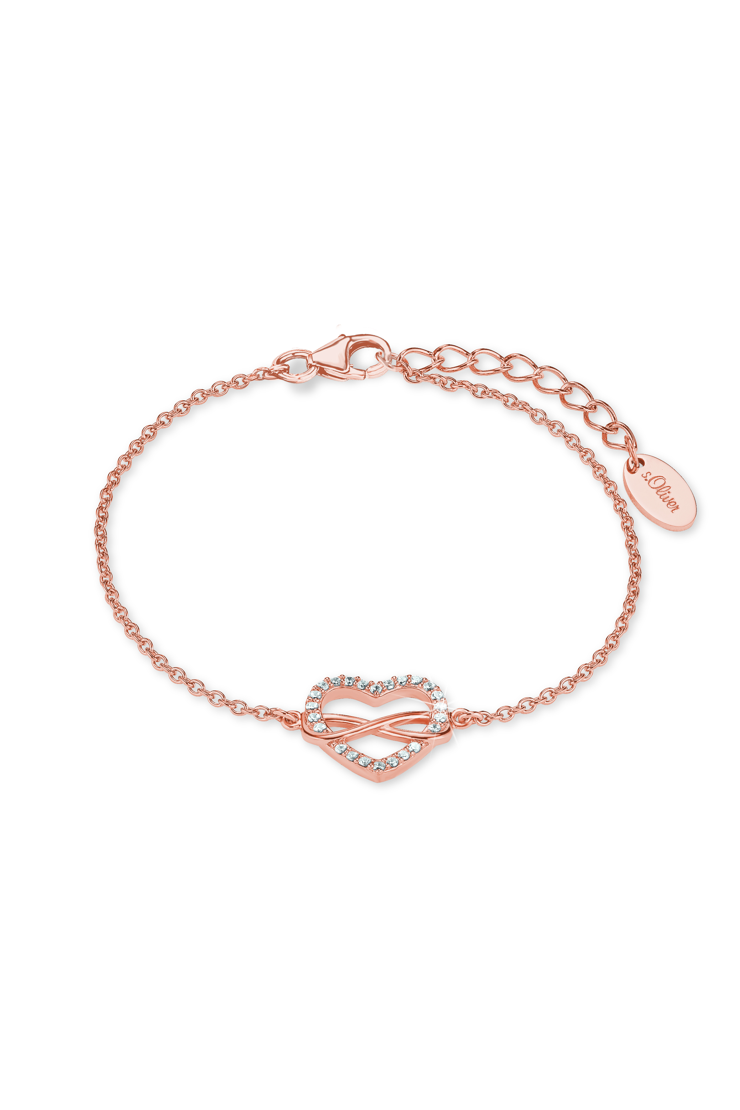 s.Oliver Damen Armband 2020990 Herz Infinity Silber rosevergoldet