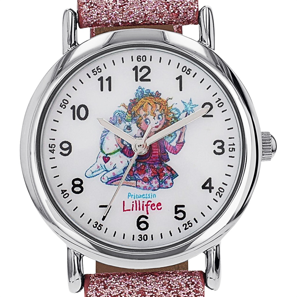 Prinzessin Lillifee Mädchen Armbanduhr 2100472 Kunstlederband pink glitzer