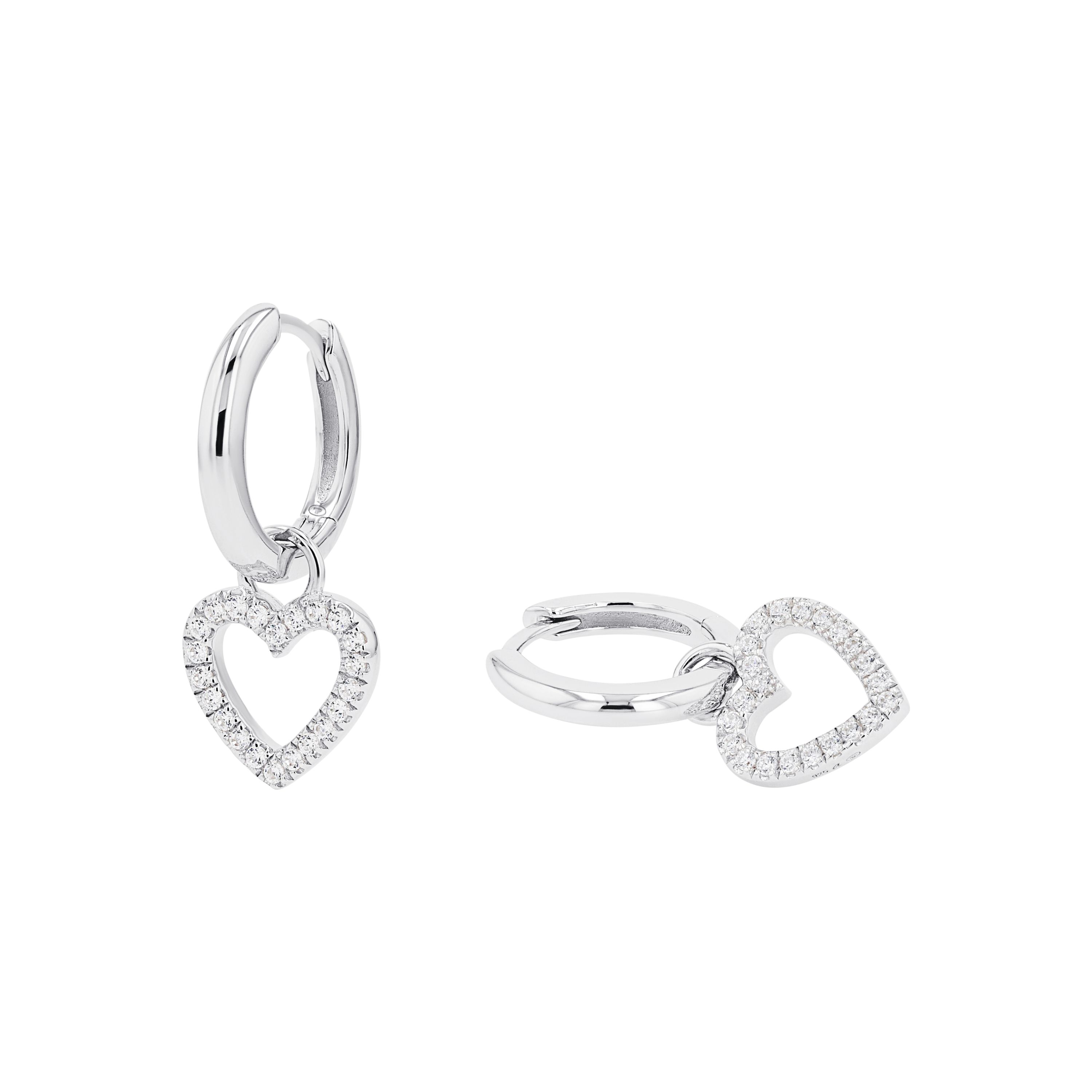 Tom Tailor Damen Creolen 2101259 Silber 925 mit Herz-Einhänger synth. Zirkonia