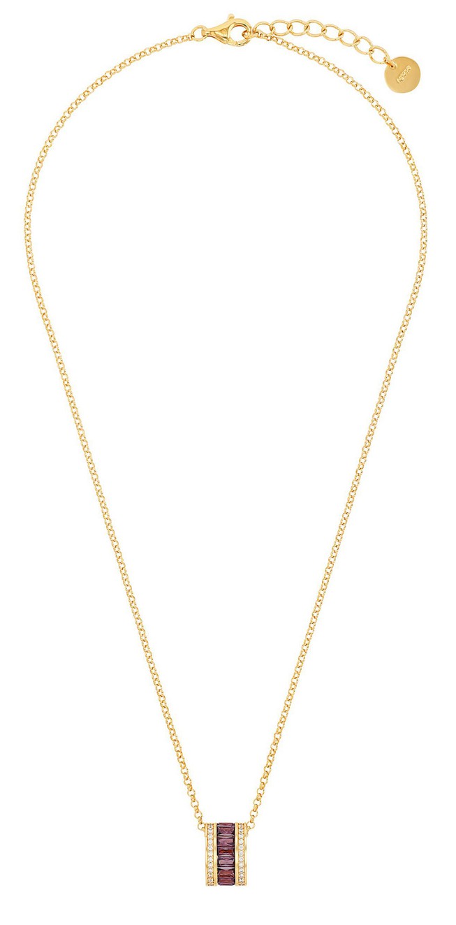 JOOP! Damen Halskette 2040572 Silber 925 vergoldet mit Anhänger synth. Zirkonia 