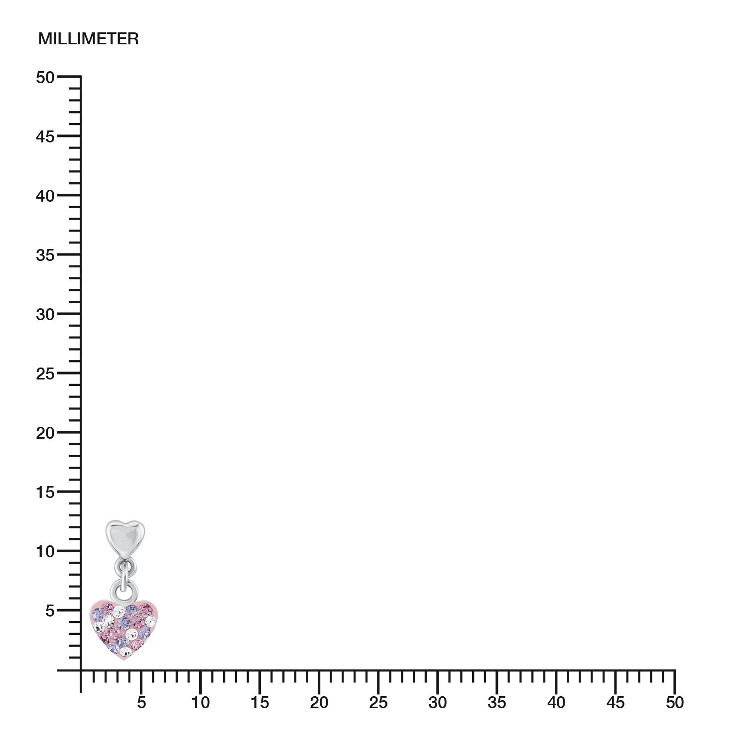 Lillifee 2013169 Ohrhänger Herz Silber 925 Preciosa rosa lila weiß