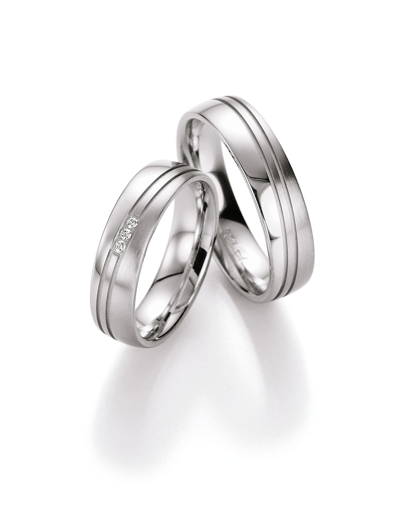 Eheringe Trauringe White Style Silver Inspiration Brilliant 55-10110 / 55-10120