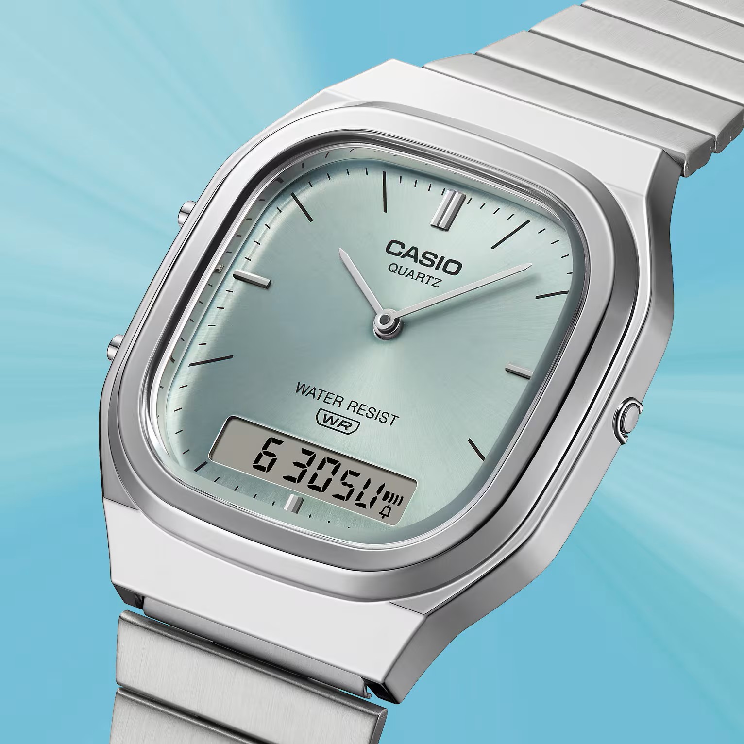 Casio Armbanduhr Vintage AQ-240E-2AEF analog-digital eisblau