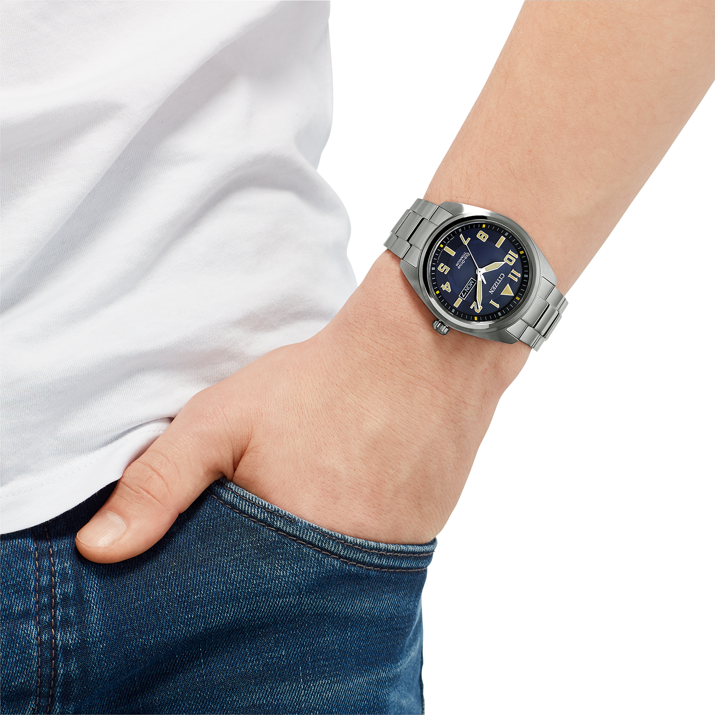 Citizen Herren Armbanduhr BM8560-88LE Eco Drive Titanium