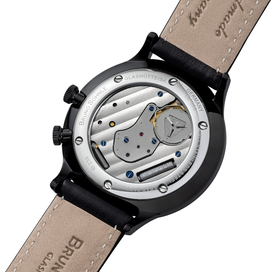 Bruno Söhnle Herren Armbanduhr Brunello GMT 17-73239-721 Edelstahl Lederband schwarz