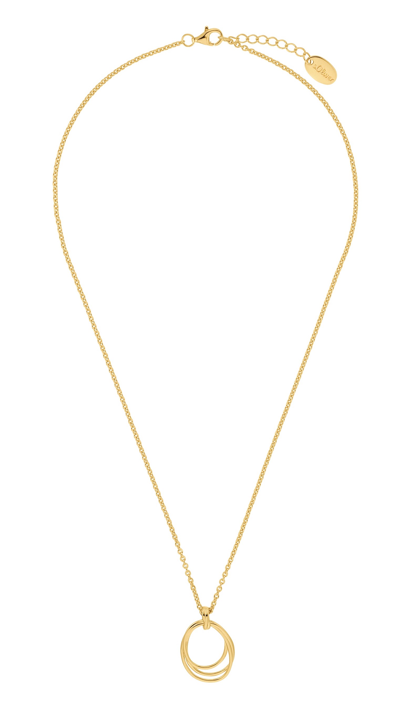 s.Oliver Damen Halskette 2037823 mit Anhänger Silber 925 vergoldet
