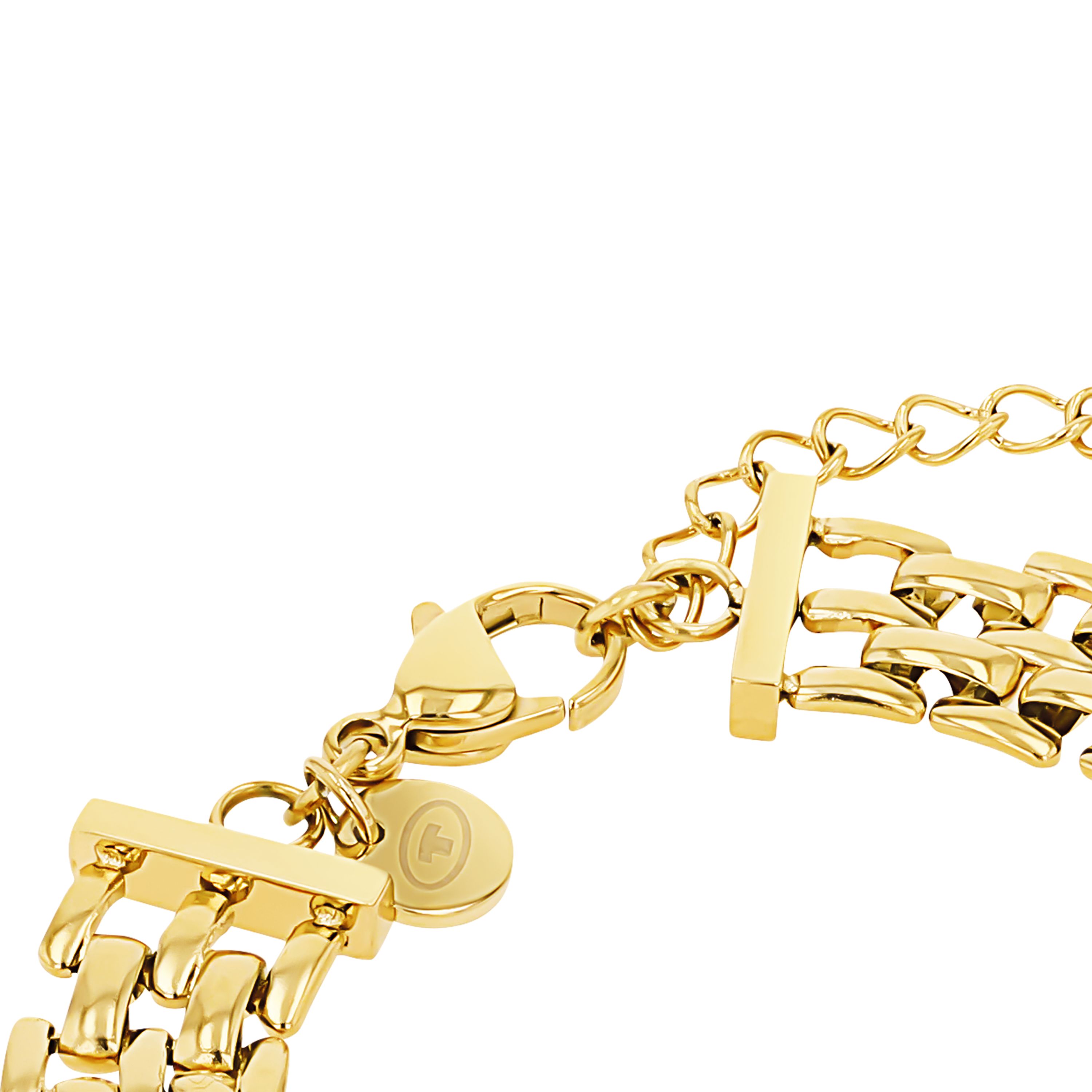 Tom Tailor Damen Armband 2101432 Edelstahl Fantasiegliederung goldplattiert 