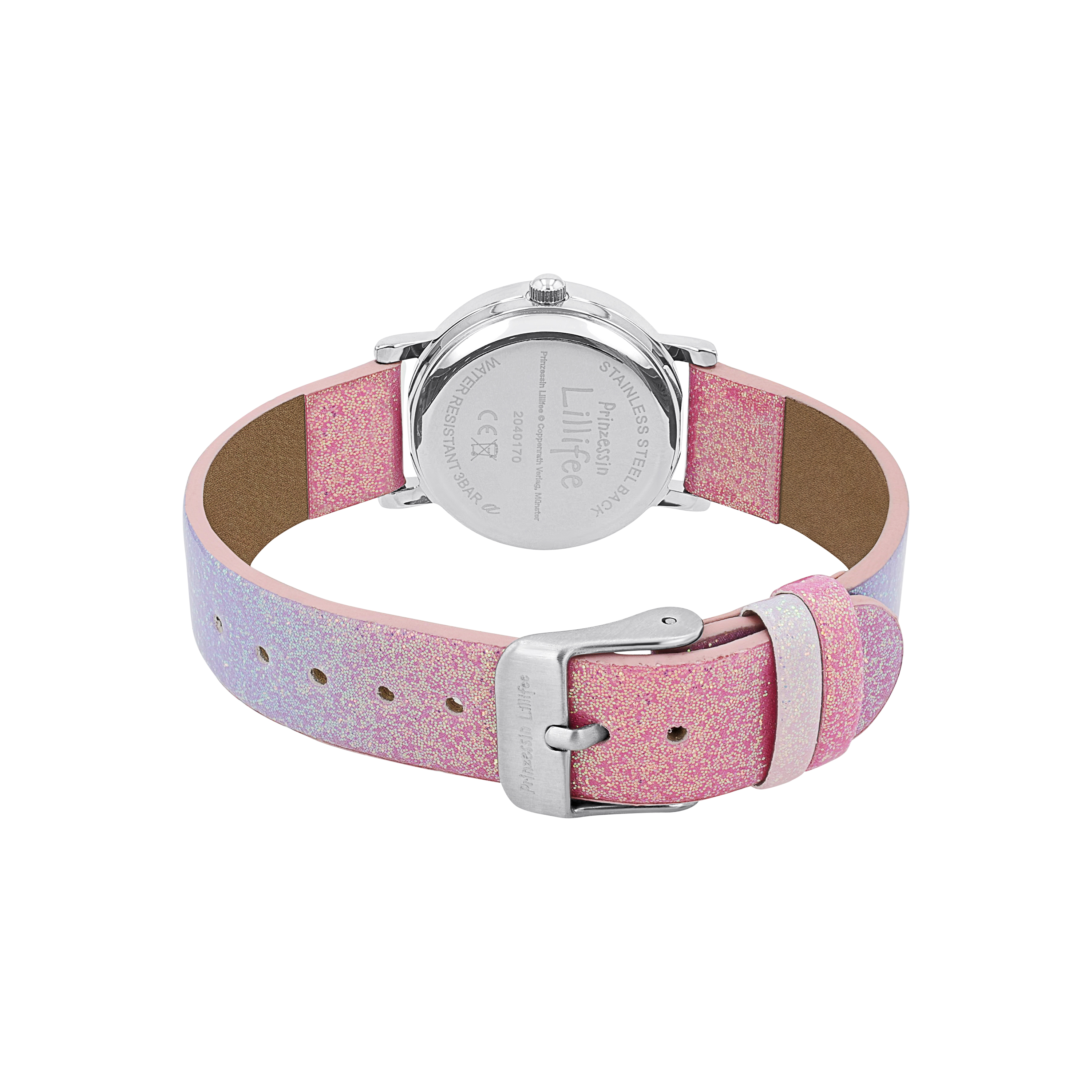 Prinzessin Lillifee Mädchen Armbanduhr 2040170 Kunstlederband rosa violett glitzer