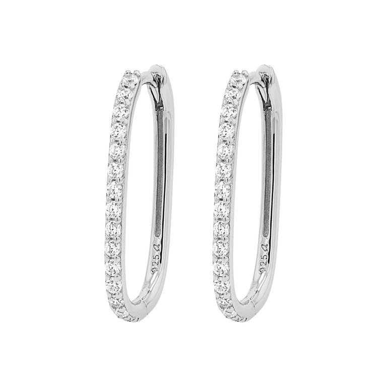 Tom Tailor Damen Creolen 2100561 Silber 925 synth. Zirkonia