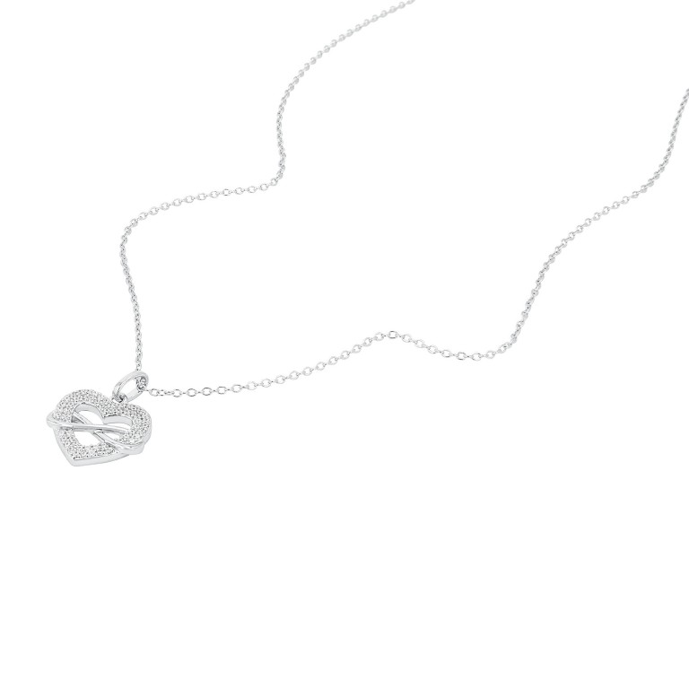 Tom Tailor Damen Halskette 2100576 Anhänger Herz Infinity Silber 925 synth. Zirkonia
