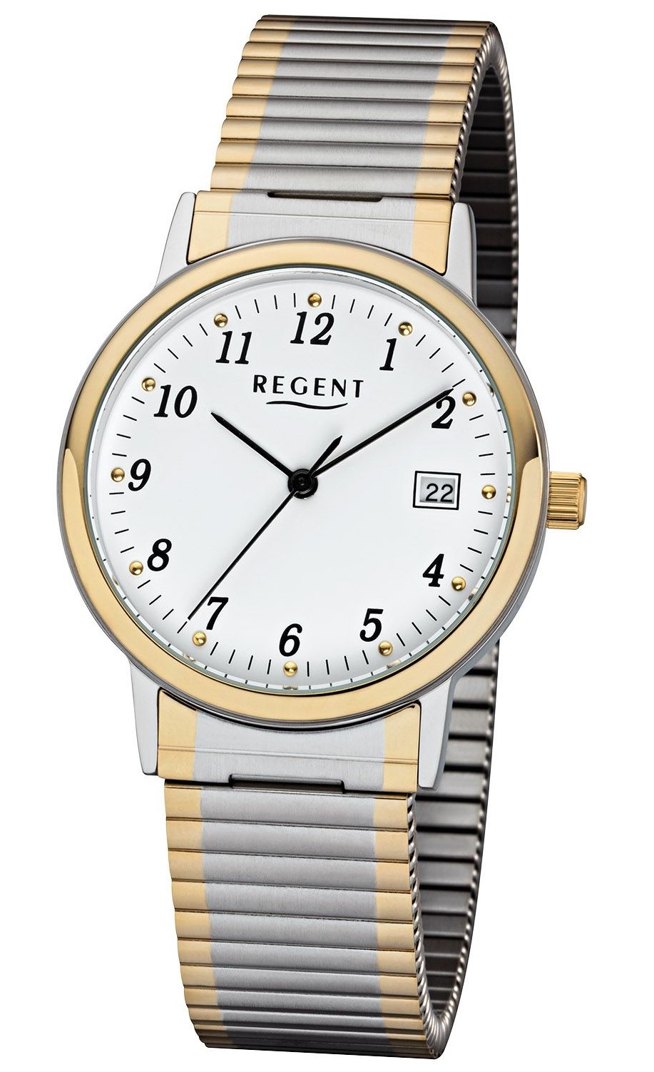 Regent Herren Armbanduhr 1595.41.99 F-1015 Edelstahl gold IP Zugband