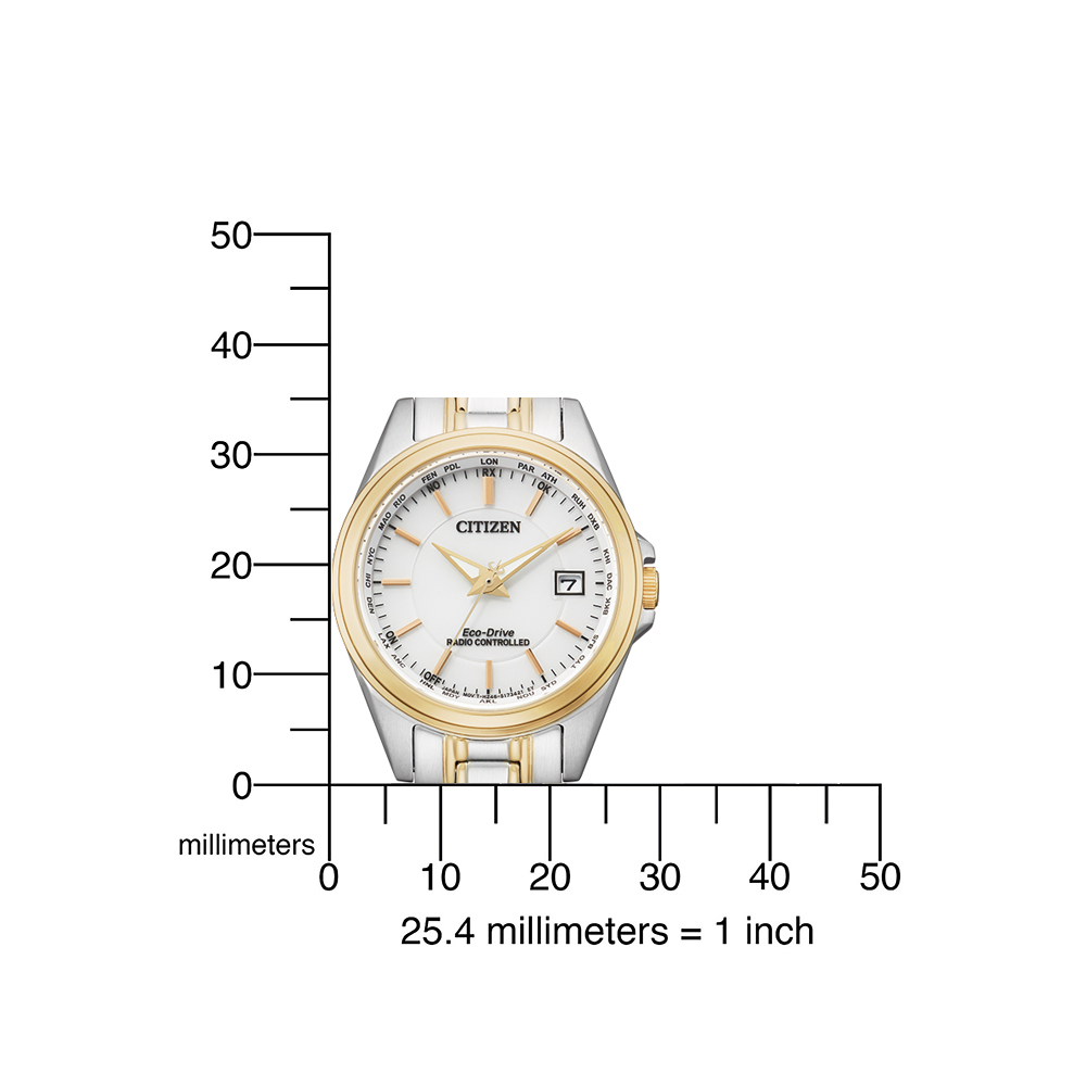 Citizen Damen Armbanduhr EC1186-85A Eco-Drive Funk bicolor