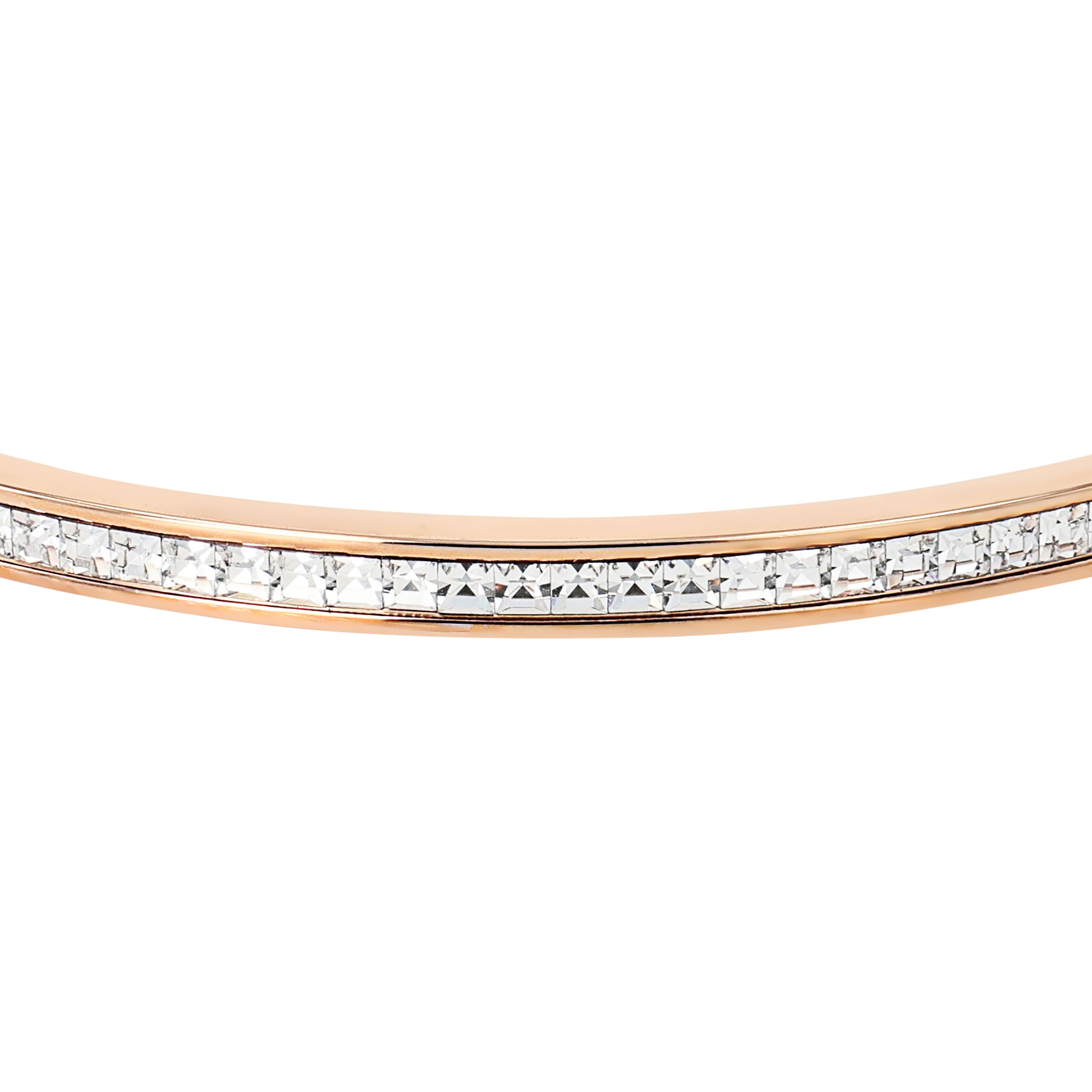 Tom Tailor Damen Armreif 2101406 Edelstahl  roségoldplattiert mit Glaskristallen