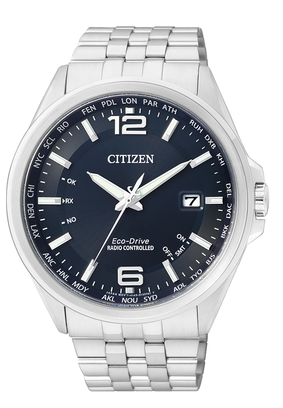 Citizen Herren Armbanduhr CB0010-88L Funk Solar Eco Drive Edelstahl