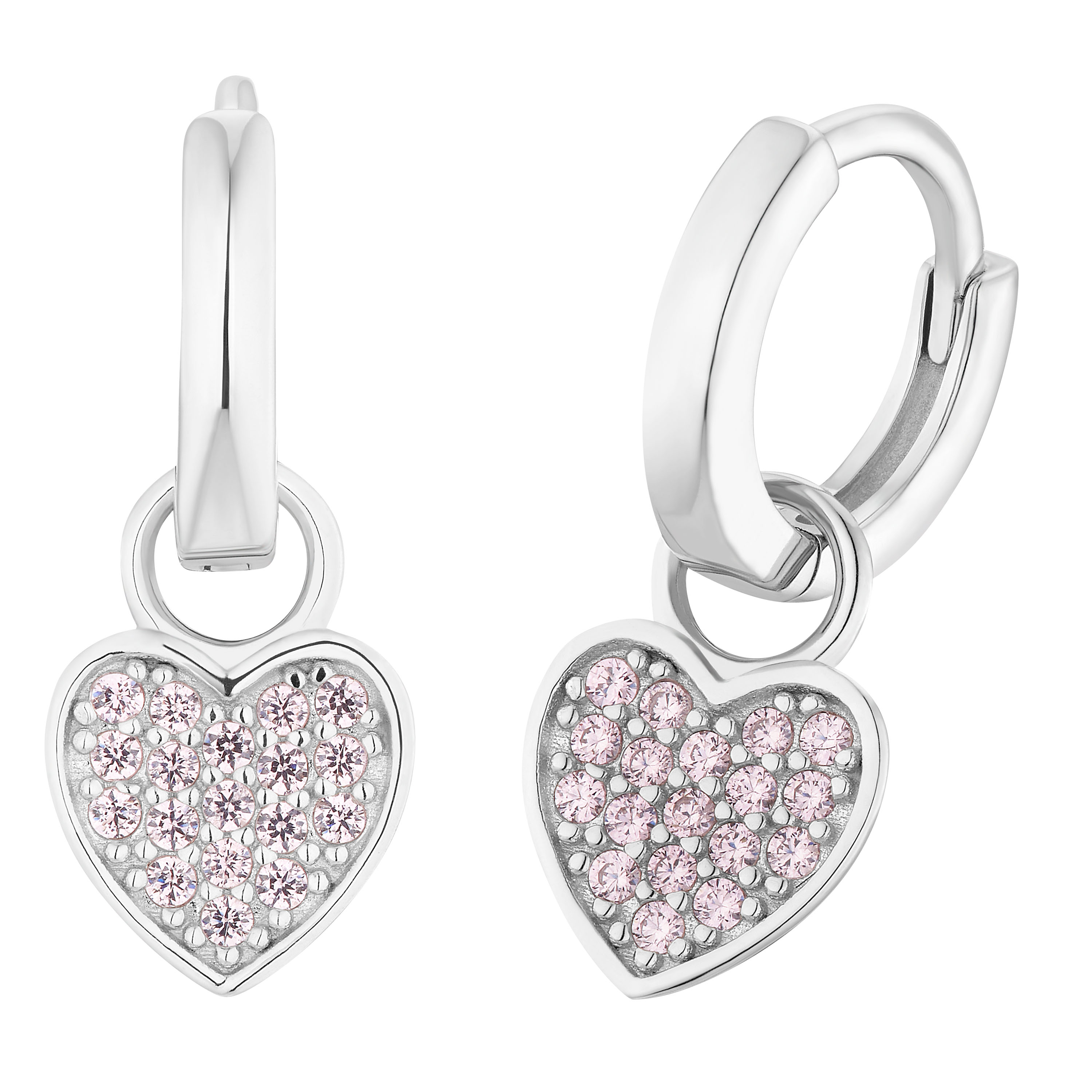s.Oliver Kids Girls Creolen 2036875 Herz Pink Silber 925