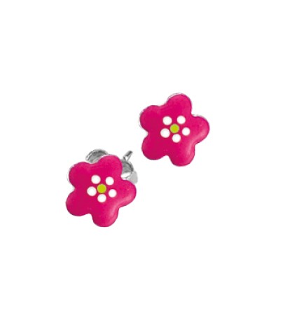 Scout Ohrstecker Blume 262124100 Silber 925 Emaille pink