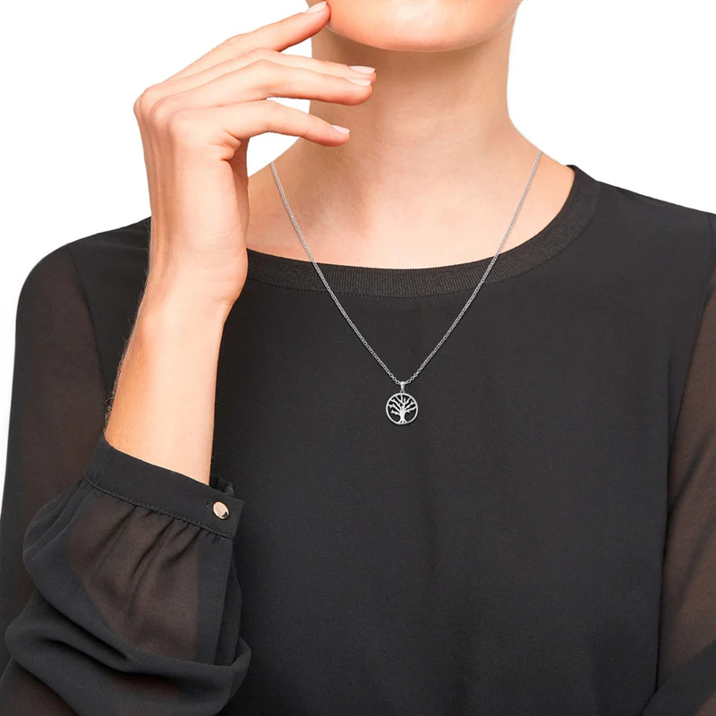 s.Oliver Damen Halskette 2034186 mit Anhänger Lebensbaum Silber 925