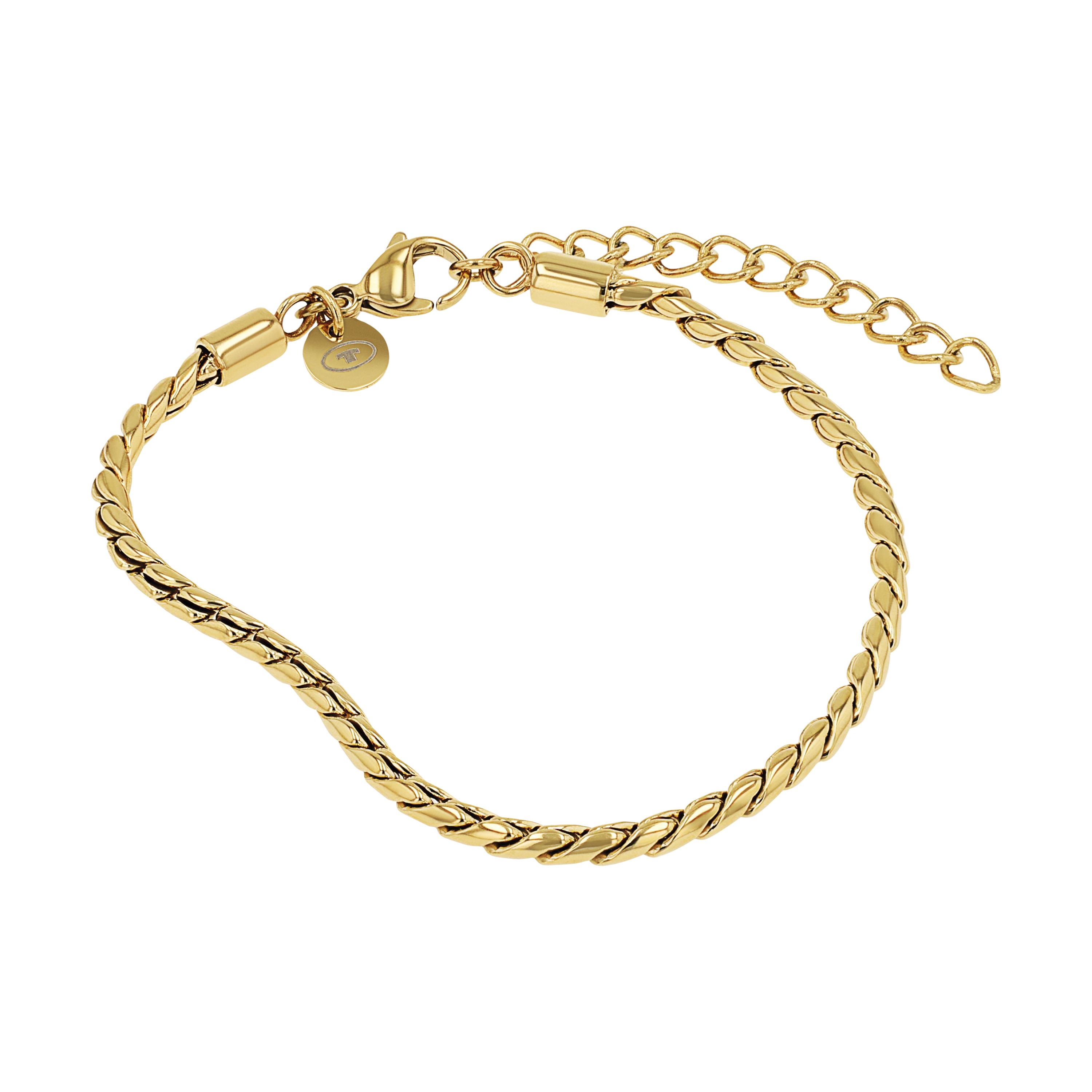 Tom Tailor Damen Armband 2101386 Edelstahl goldplattiert Fantasiegliederung