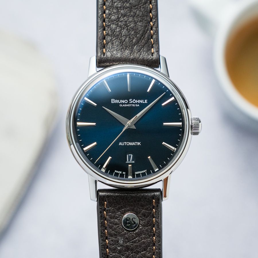 Bruno Söhnle Herren Armbanduhr 17-12236-311 Bergamo Automatik Lederband braun