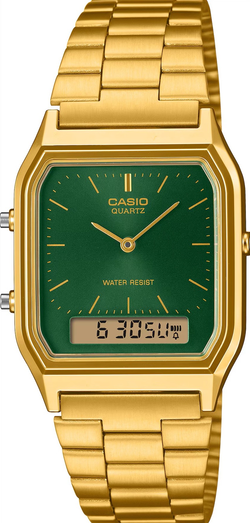 Casio Armbanduhr AQ-230GA-3AMQYES Vintage Edgy Collection Gold IP analog-digital