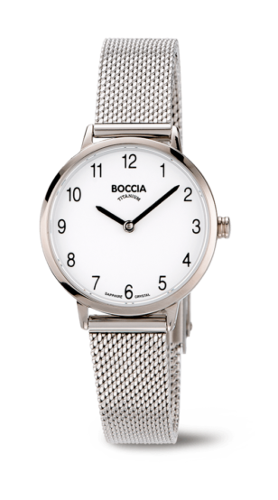 Boccia Damen Armbanduhr Trend 3345-02 Reintitan mit Edelstahl-Milanaiseband