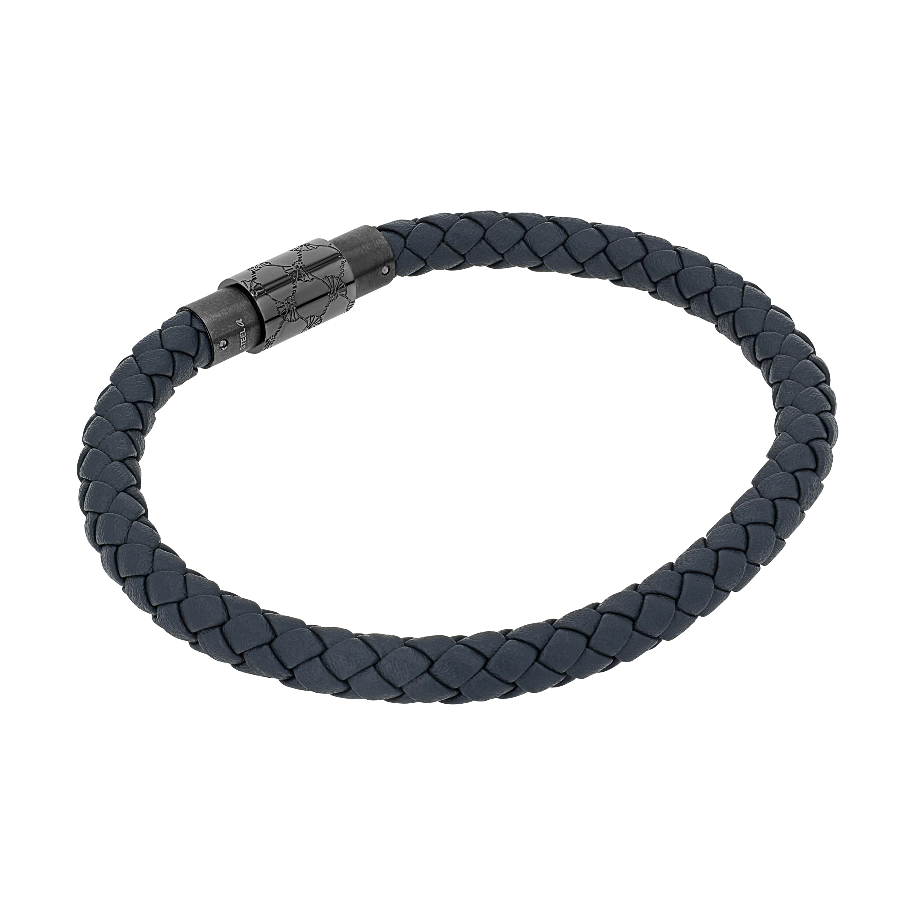 Joop! Herren Armband 2039826 Leder grau Edelstahl IP Gun