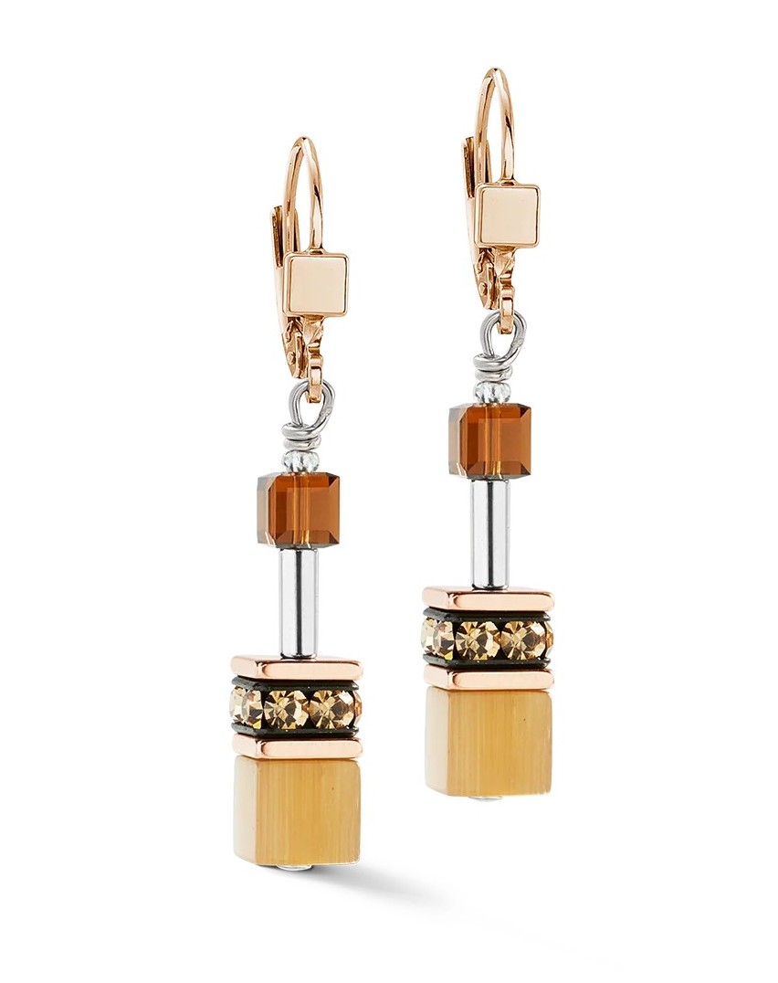 Coeur De Lion Damen Ohrhänger 2838/20-1100 GeoCUBE®  Iconic Mocha Mousse