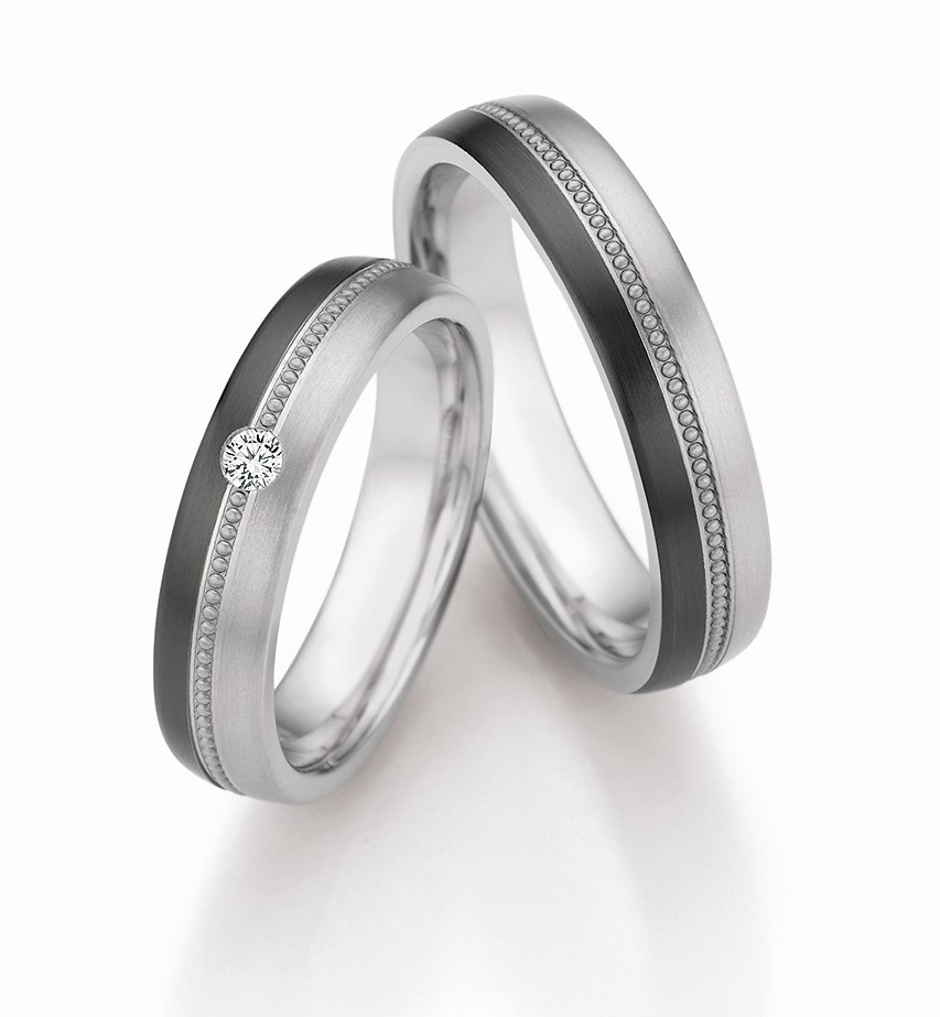 Eheringe Trauringe Ruesch White Style 79/10050 - 79/10060 Titan Zirkonium