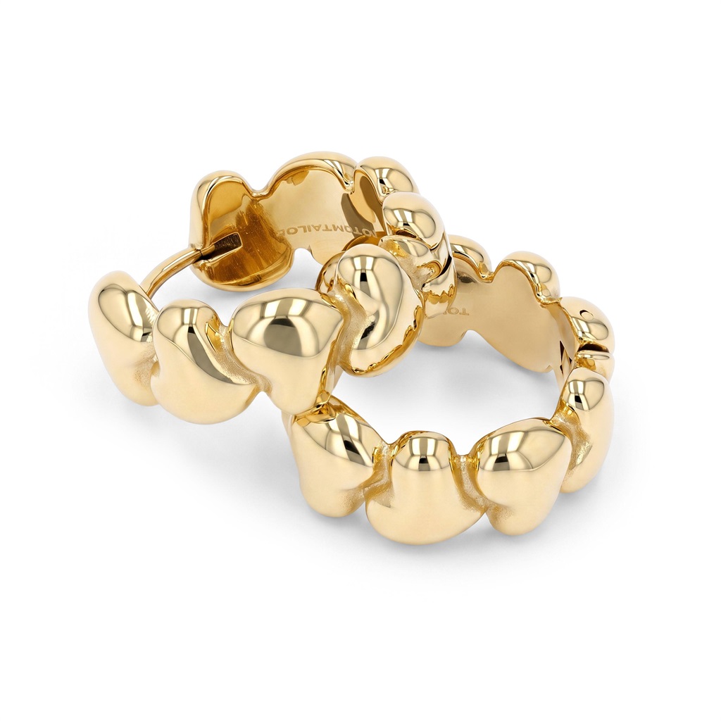 Tom Tailor Damen Creolen 2101827 Edelstahl goldplattiert