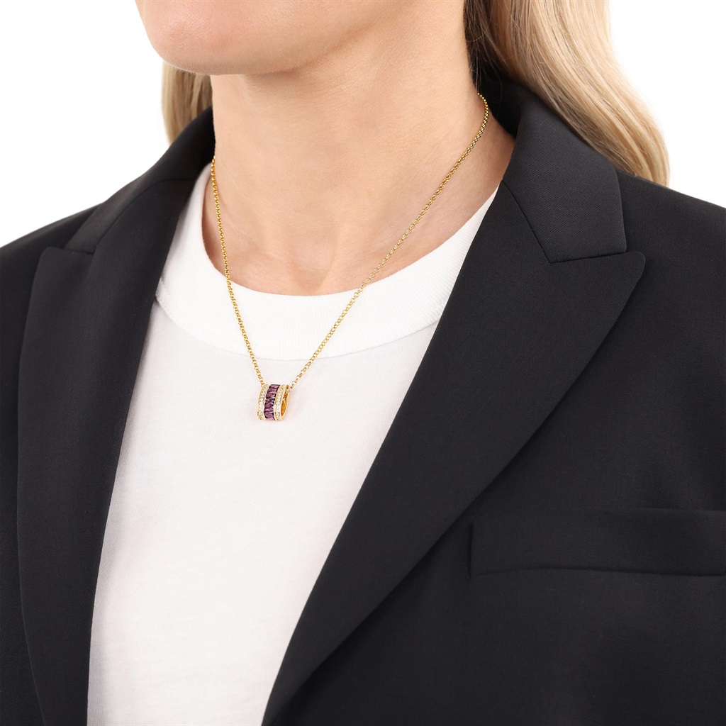 JOOP! Damen Halskette 2040572 Silber 925 vergoldet mit Anhänger synth. Zirkonia 