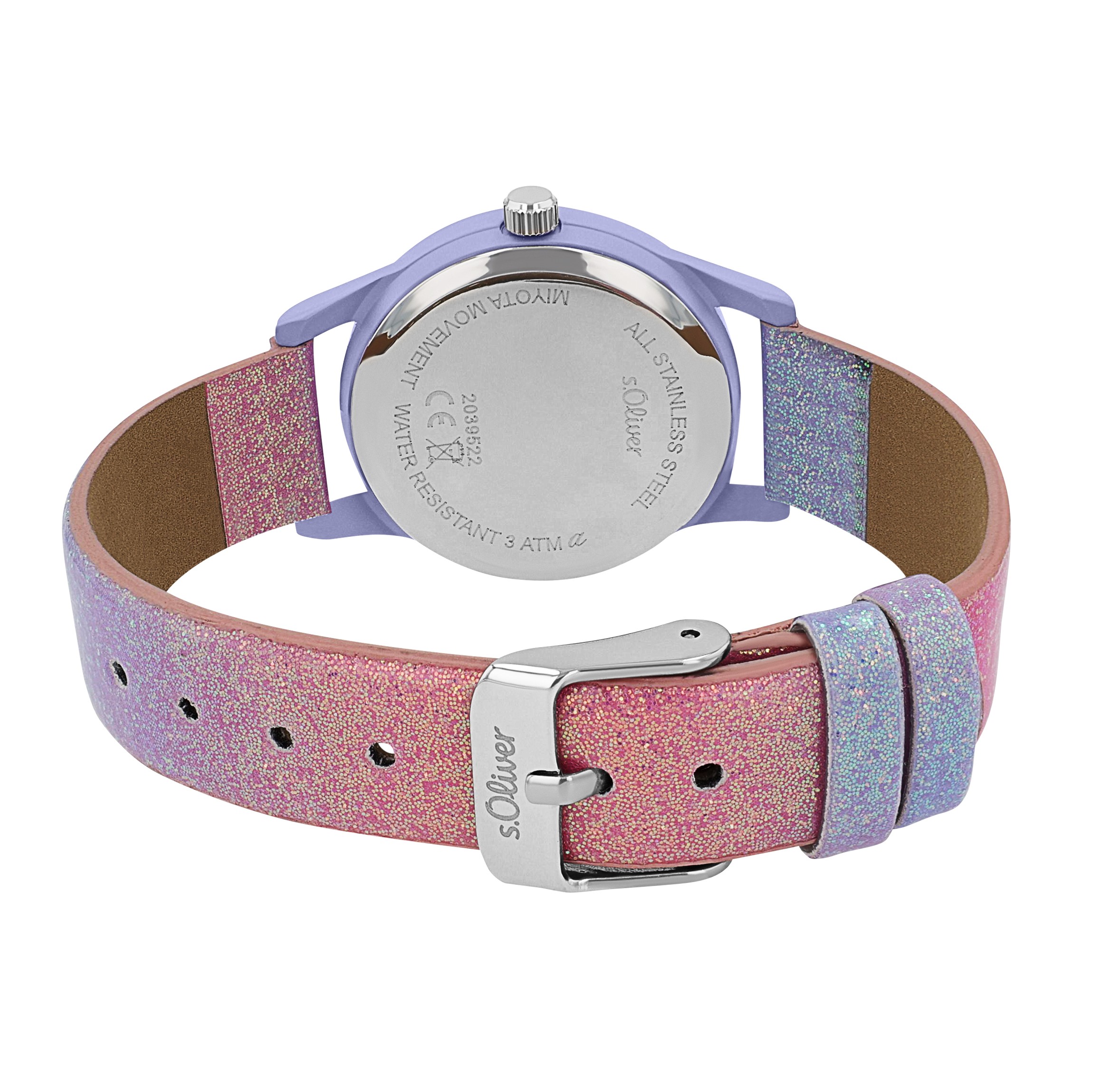 s.Oliver Mädchen Armbanduhr 2039522 mit Glitzerband
