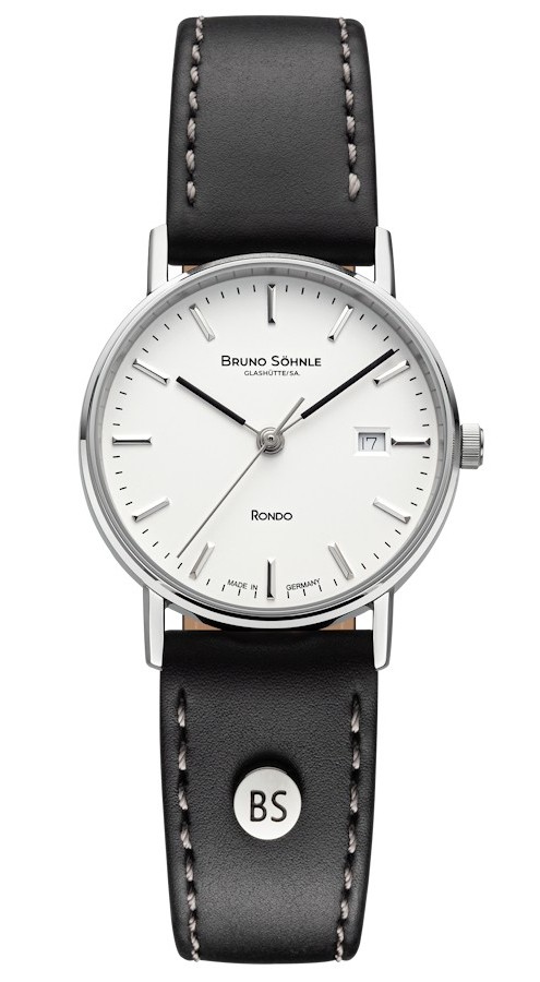 Bruno Söhnle Damen Armbanduhr 17-13106-241 Rondo Edelstahl Lederband schwarz