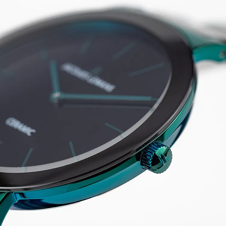 Jacques Lemans Armbanduhr Monaco 42-8K Edelstahl IP petrol Keramik schwarz