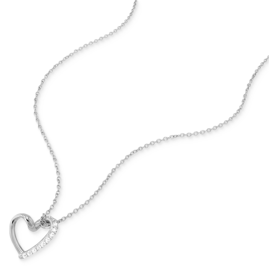 Tom Tailor Damen Halskette 2101815 Silber 925 mit  Anhänger Herz und synth. Zirkonia