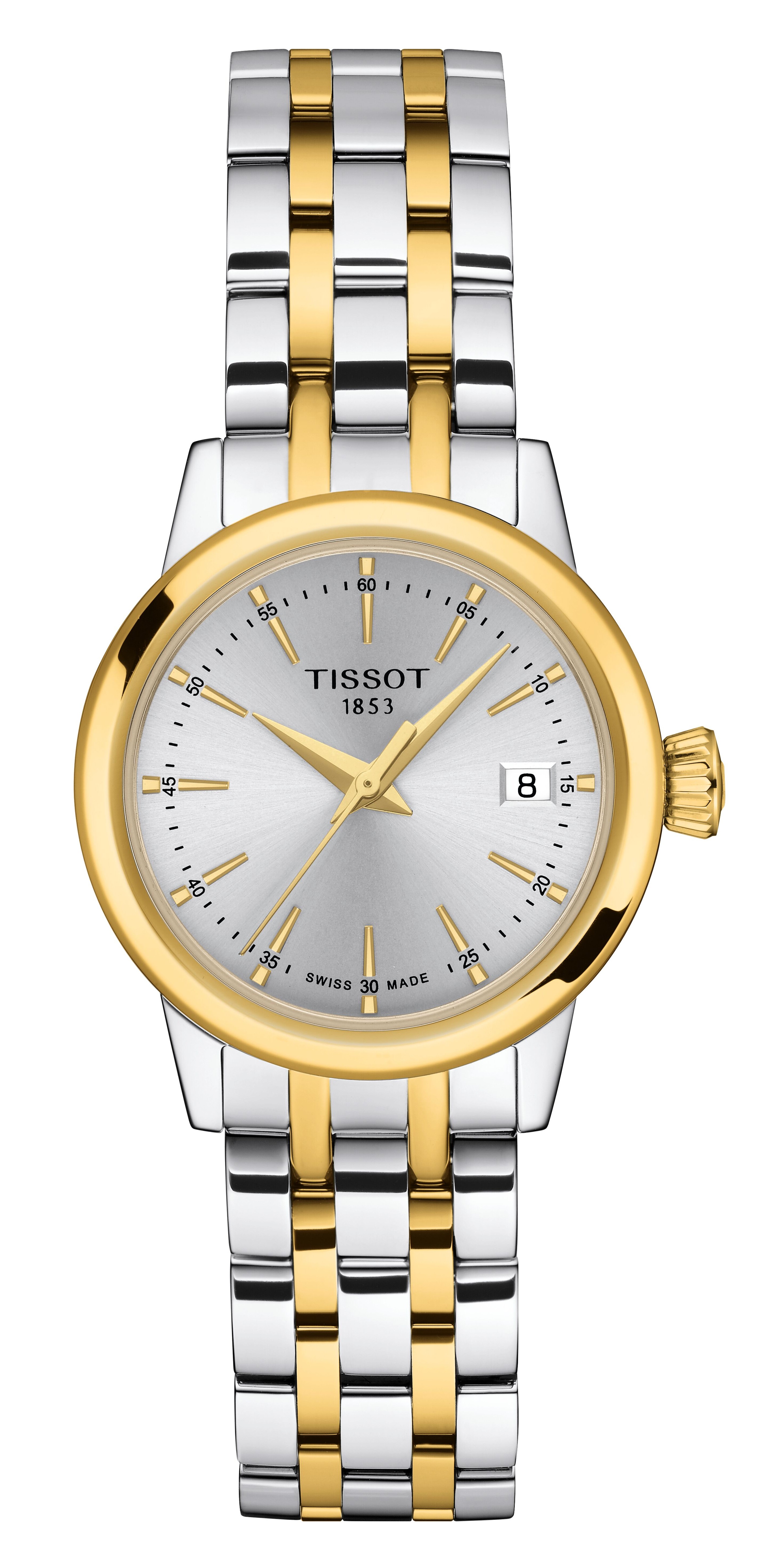 Tissot Damen Armbanduhr T129.210.22.031.00 Classic Dream 28 mm Edelstahl bicolor mit goldfarbiger PVD-Beschichtung 